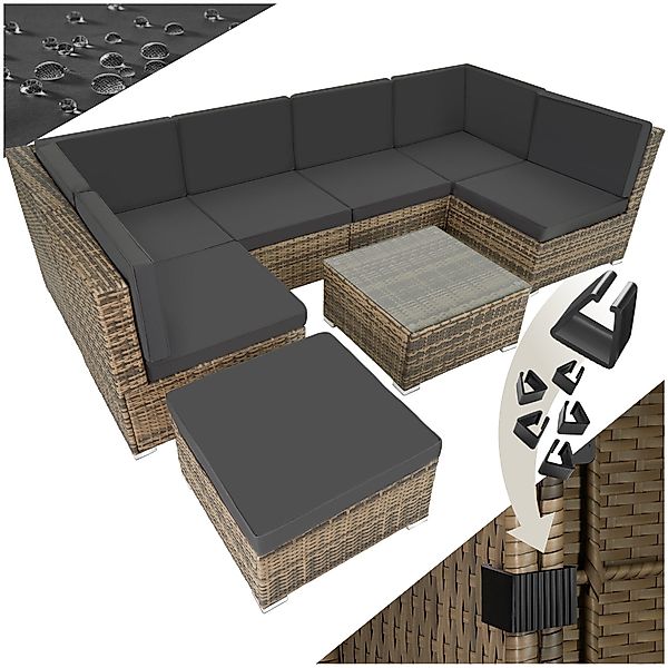 tectake Loungeset Rattan Lounge, (Set., 8-tlg), günstig online kaufen
