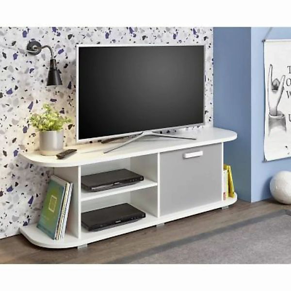 Lomadox Jugendzimmer TV-Lowboard YUMA-78 in weiß mit Arktisgrau, B/H/T: ca. günstig online kaufen
