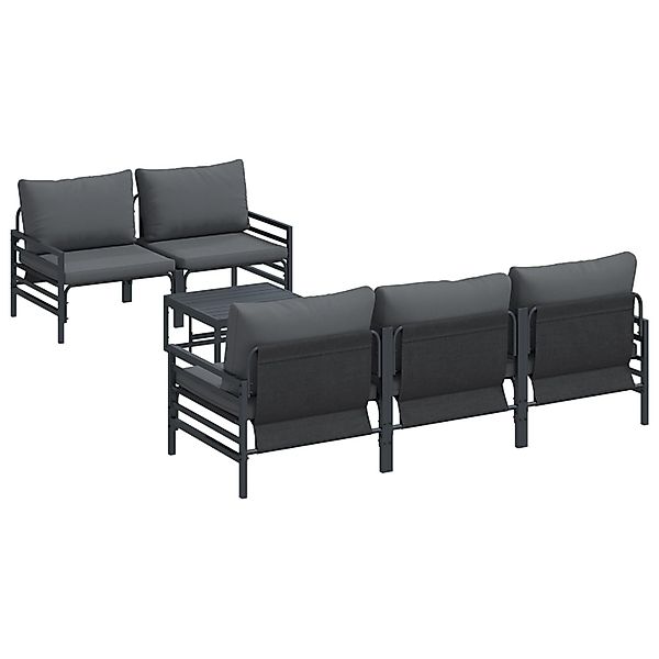 vidaXL Garten-Sofa-Set mit Kissen 6-Tlg Anthrazit Stahl Stoff 3378955 günstig online kaufen