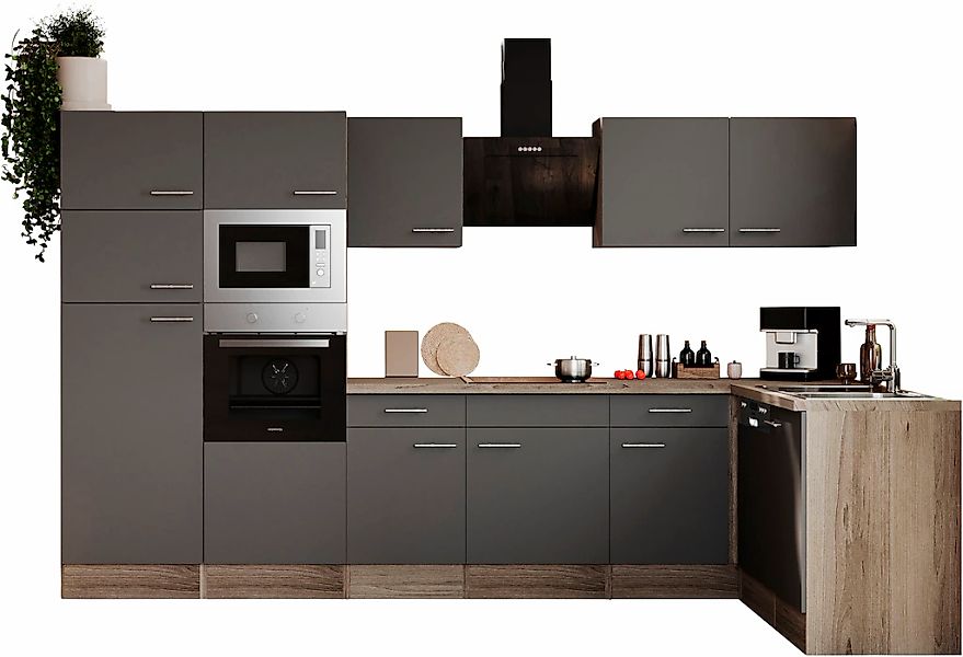 RESPEKTA Küchenzeile "Oliver", Breite 340 cm, wechselseitig aufbaubar günstig online kaufen