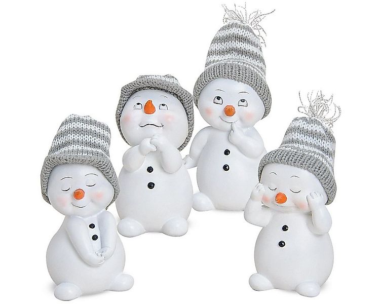 matches21 HOME & HOBBY Dekofigur Schneemann Set Kunststoff je 6x6x11 cm (4 günstig online kaufen