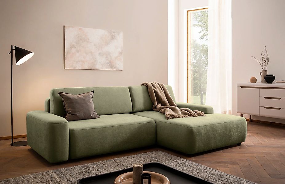 Home affaire Ecksofa "TORGE (264cm), Schlafsofa in Cord, Samtvelours o Stru günstig online kaufen