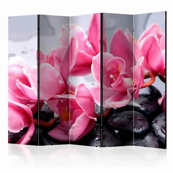 artgeist Paravent Orchid flowers with zen stones II [Room Dividers] mehrfar günstig online kaufen