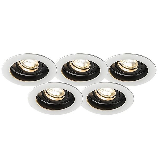 Qazqa LED Einbaustrahler Rondoo, ohne Leuchtmittel, GU10, Weiß, Modern, Alu günstig online kaufen