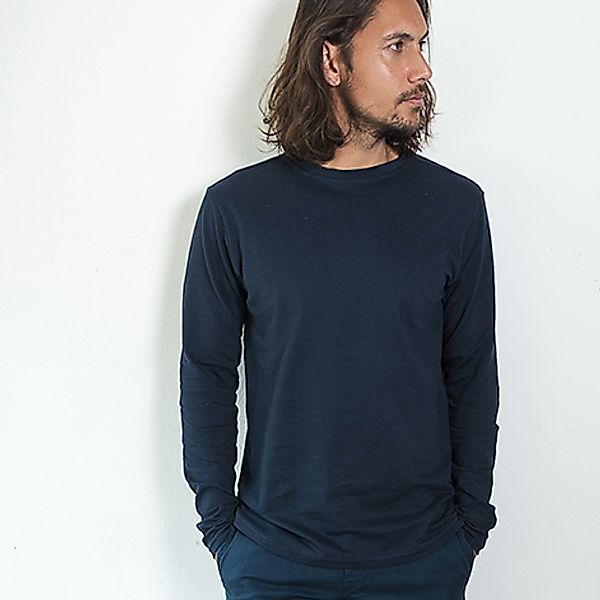 Basic Piqué Langarm Tshirt günstig online kaufen