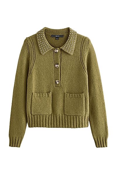 Next Strickpullover Pullover mit schmuckbesetztem Kragen günstig online kaufen