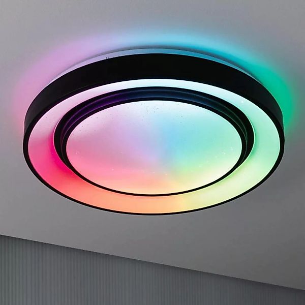 LED Deckenleuchte Rainbow RGBW in Schwarz und Weiß 2x19,25W 4750lm günstig online kaufen