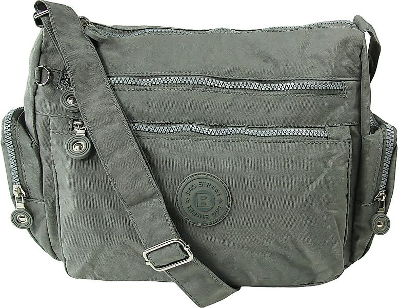 BAG STREET Schultertasche Bag Street Nylon grau Sportliche Damen (Schultert günstig online kaufen