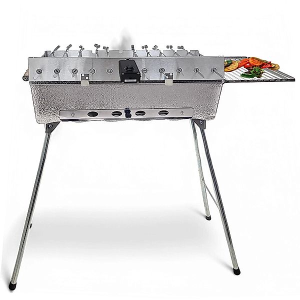 Grillpeter Mangal Astana Deluxe 11er Spießdreher 230V Motor Deckel Grillros günstig online kaufen