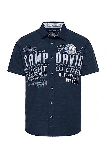 CAMP DAVID Kurzarmhemd mit Label-Stickereien günstig online kaufen