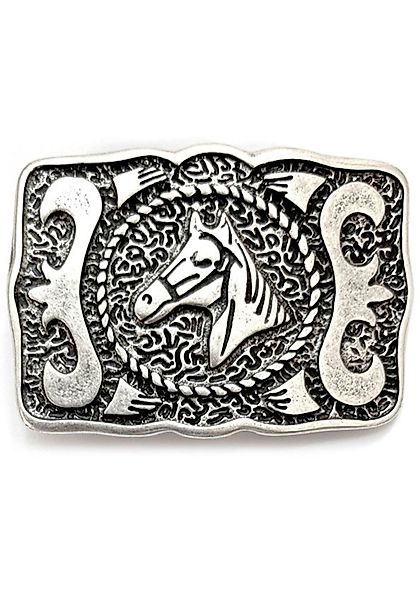 Rettungsring Gürtel Gürtelschnalle "Pferdekopf RE Silber" günstig online kaufen