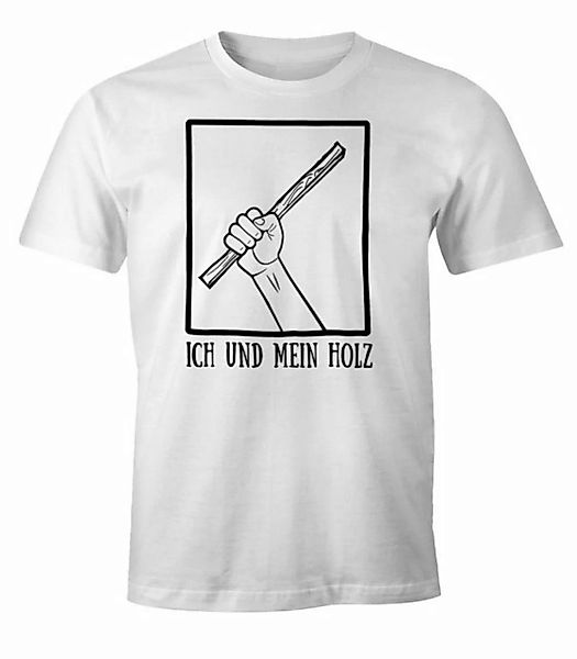 MoonWorks Print-Shirt Herren T-Shirt Ich und mein Holz Fun-Shirt Moonworks® günstig online kaufen