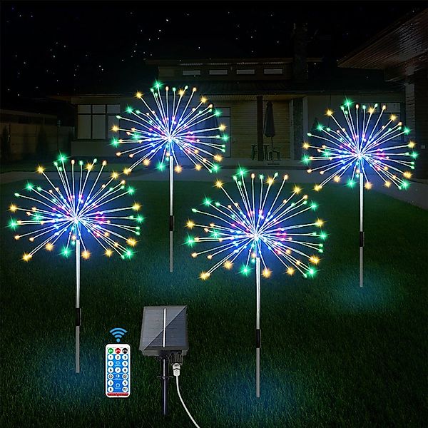 Rosnek LED-Lichterkette 4 Stück, Solar, dimmbar, günstig online kaufen