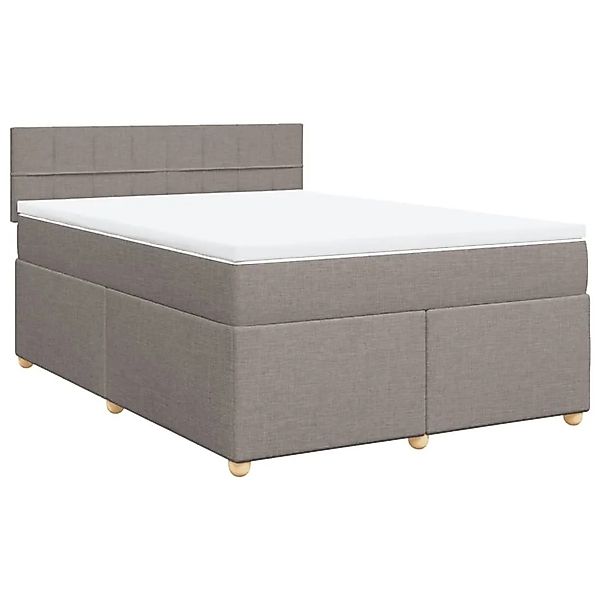 vidaXL Boxspringbett mit Matratze Taupe 160x200 cm Stoff 3289035 günstig online kaufen