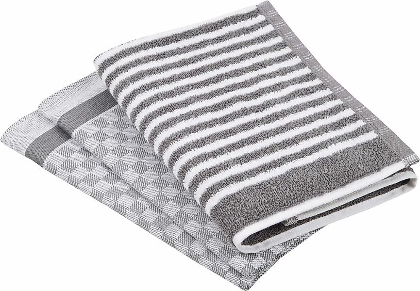 ROSS Geschirrtuch "Exclusiv" 1x Küchen-Frottiertuch (Streifen) und 2 Geschi günstig online kaufen