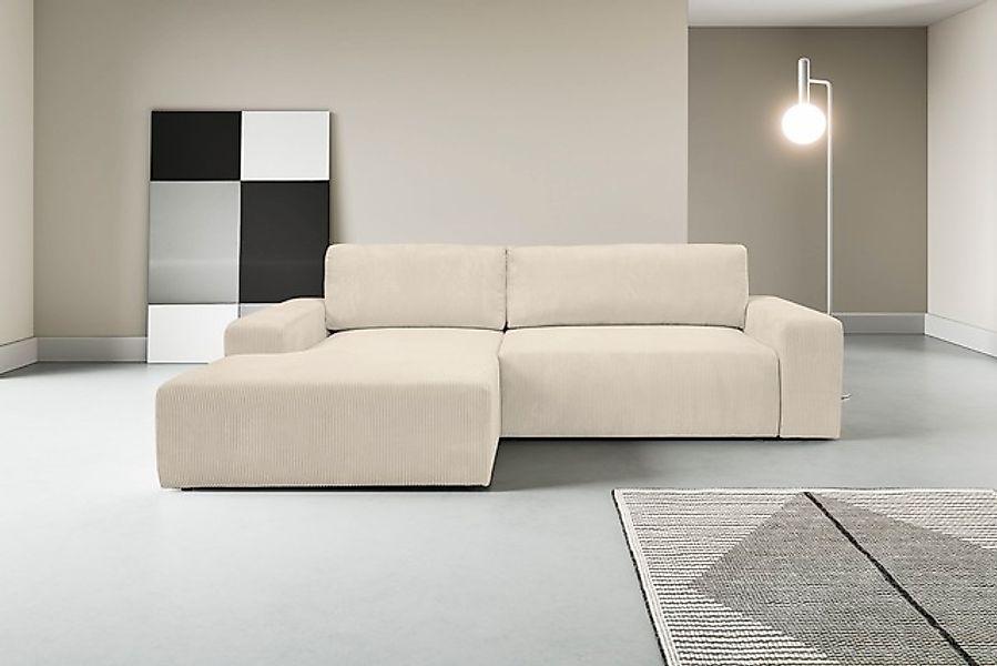 WERK2 Ecksofa »Rotterdam-L, kuschelweicher Cord oder Breitcord, L-Form, Bre günstig online kaufen