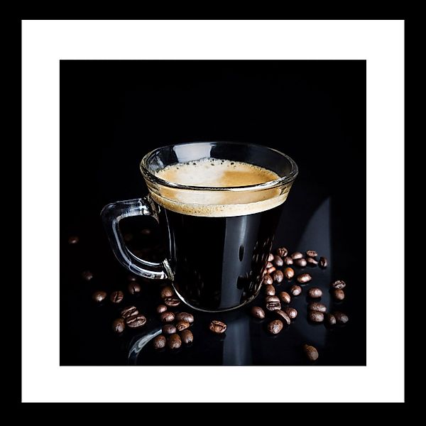 Levandeo® Glasbild, Glasbild 30x30cm Wandbild Kaffee günstig online kaufen