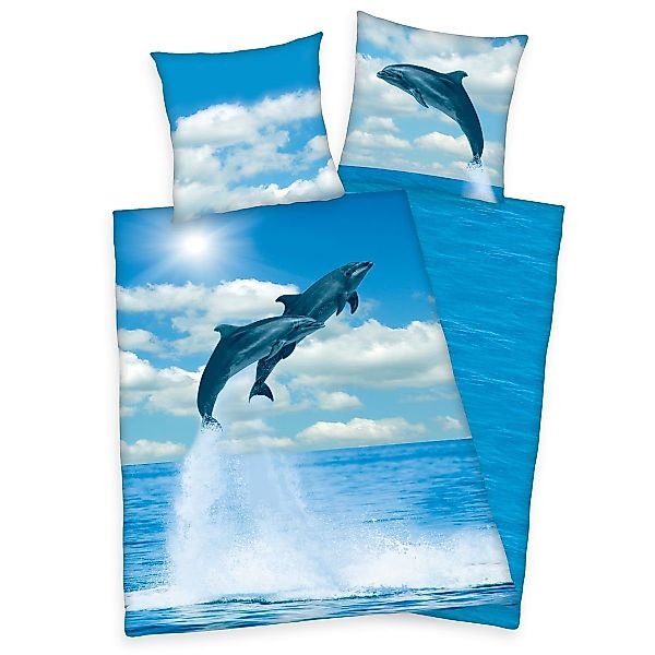 Herding Bettwäsche Delfin 135x200cm Delphine Blau günstig online kaufen