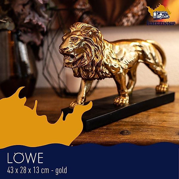 Hansmeier Skulptur Deko Skulptur Löwe, Gold günstig online kaufen