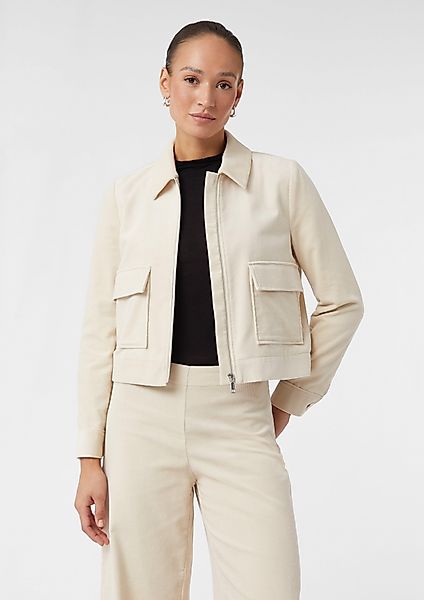 comma Blusenblazer Kurze Cordjacke mit aufgesetzten günstig online kaufen