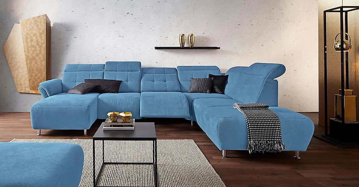 Home affaire Wohnlandschaft "Manhattan U-Form" 2 Sitze mit elektrischer Rel günstig online kaufen