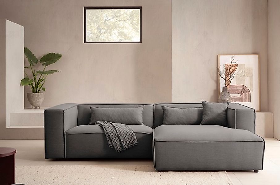 LeGer Home by Lena Gercke Ecksofa »PIARA mit Kedernaht in Cord oder Leineno günstig online kaufen
