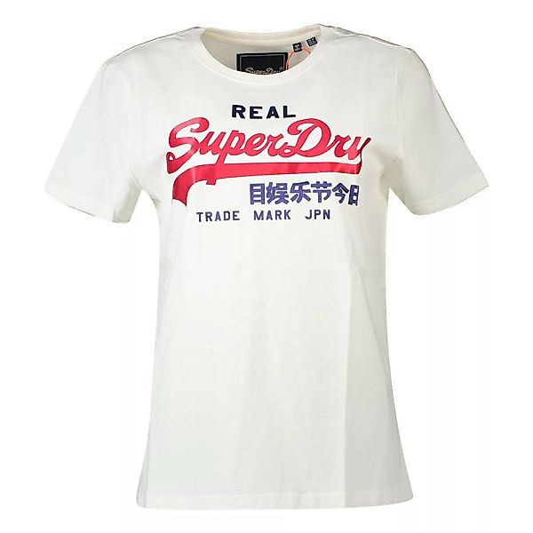 Superdry Vintage Logo Satin Kurzarm T-shirt XS Couture White günstig online kaufen