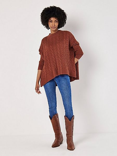 Apricot Rundhalspullover Oversized Pullover (1-tlg) mit Zopfmuster günstig online kaufen