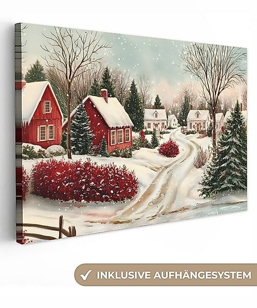 OneMillionCanvasses® Leinwandbild Weihnachtsstimmung - Ländlich - Rot, Foto günstig online kaufen