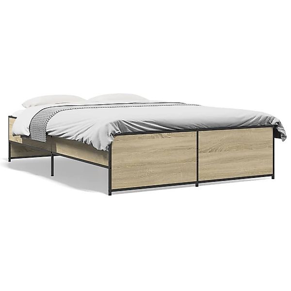 furnicato Bettgestell Sonoma-Eiche 140x190 cm Holzwerkstoff günstig online kaufen