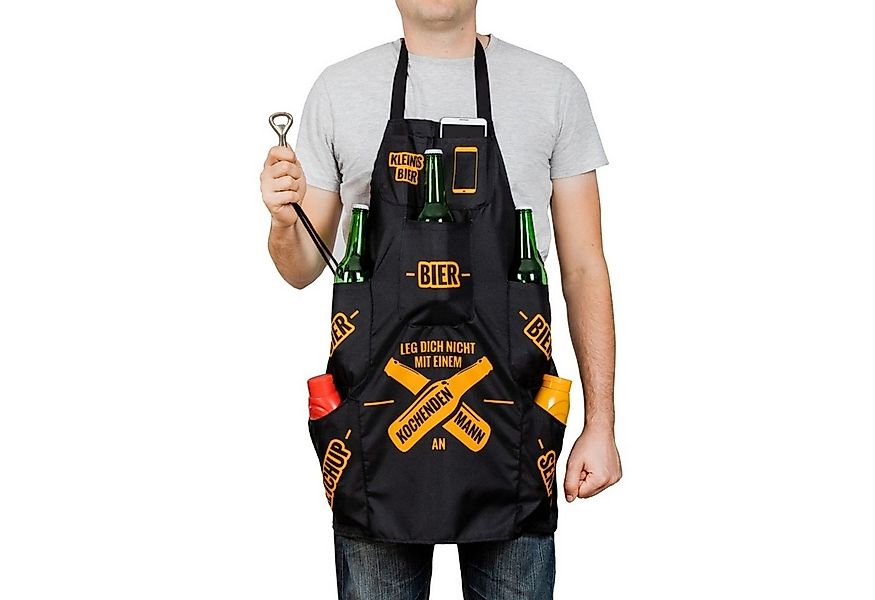 Handlosfera Grillschürze Männer Grillschürze mit 7 Taschen und Flaschenöffn günstig online kaufen