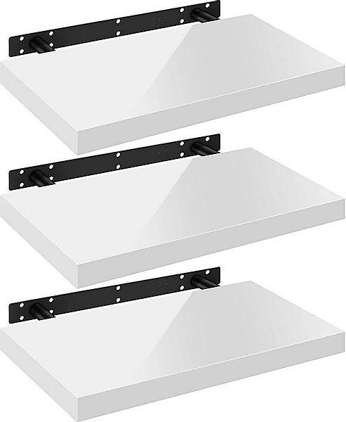 Woltu Wandregal, 3-tlg., Volato freischwebend Schweberegal Holz Board Weiß günstig online kaufen