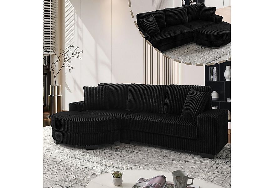 Odikalo Ecksofa Big Sofa Eckcouch mit Schlaffunktion, L Form, L-förmiges Ec günstig online kaufen