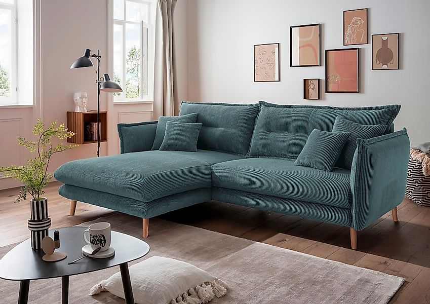 INOSIGN Ecksofa "Lazio modern und bequem, schmale Armlehnen, tolle Detailve günstig online kaufen
