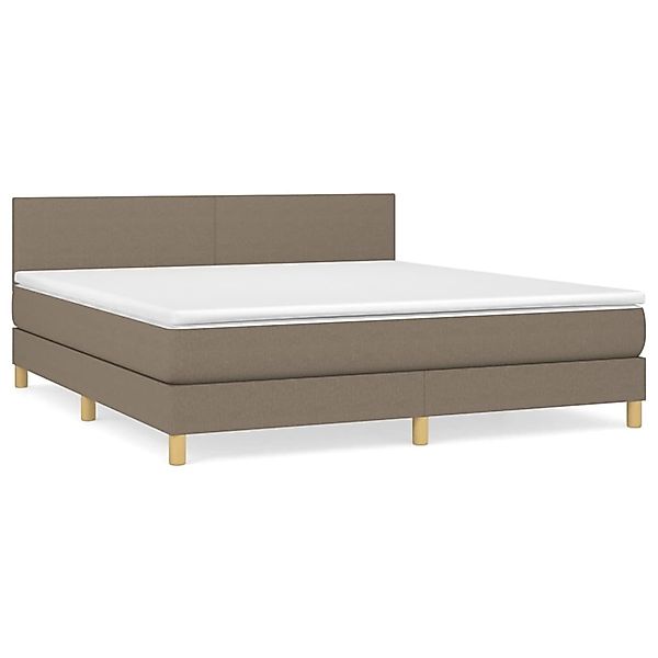 vidaXL Boxspringbett, Boxbett mit Matratze Hellgrau 160x200 cm Samt günstig online kaufen