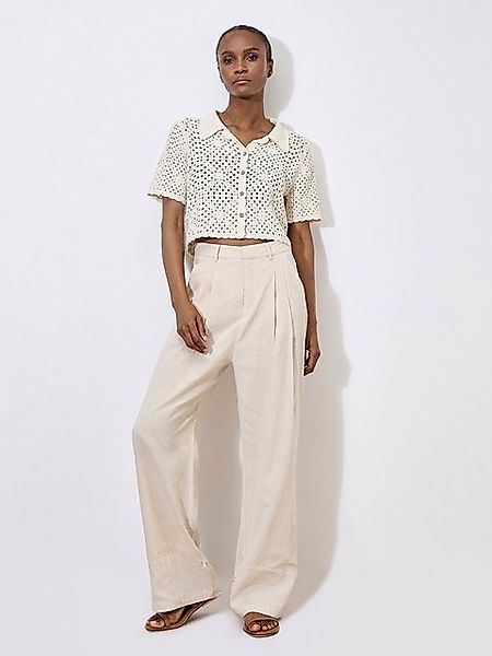 Apricot Stoffhose Plissierte Hose, mit weitem Bein günstig online kaufen