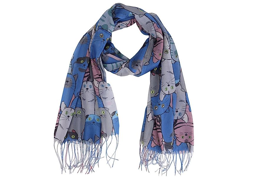 MIRROSI Modeschal Weicher & Leicht Großes Schal, ca.70x185cm, Katzen Print, günstig online kaufen