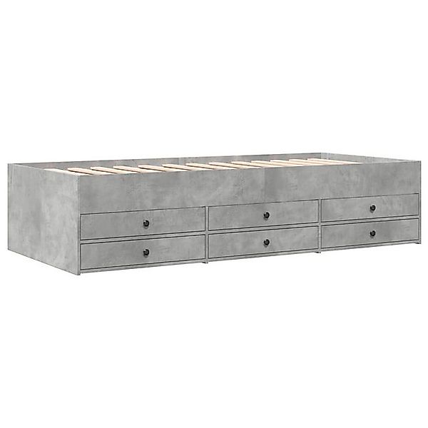 vidaXL Bett Tagesbett mit Schubladen ohne Matratze Betongrau 75x190 cm günstig online kaufen