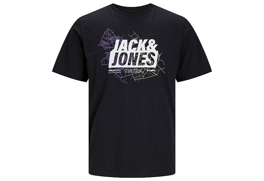Jack & Jones Rundhalsshirt Jack&Jones XXL T-Shirt schwarz Logoprint JCOMAP günstig online kaufen