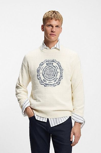 BOSS ORANGE Strickpullover Kerbert Regular Fit, Rundhalsausschnitt, BOSS-Lo günstig online kaufen
