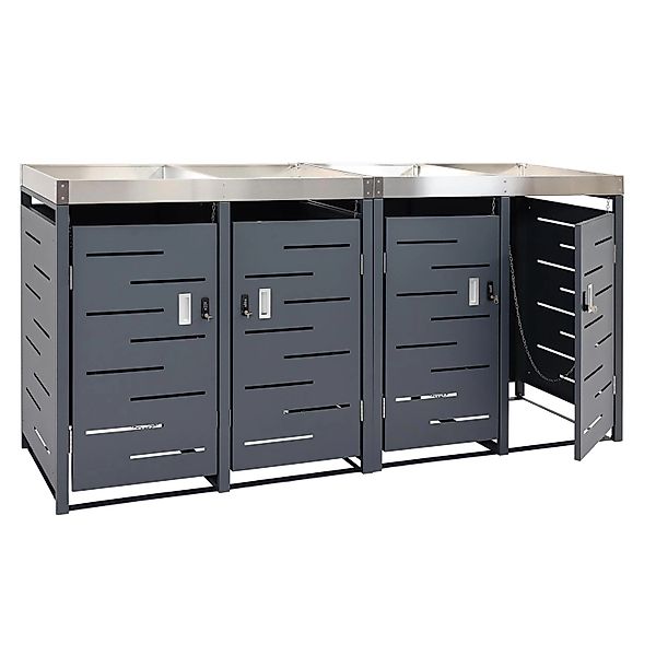 PROREGAL Mülltonnenbox 4er 110x230x62cm 80-240 Liter günstig online kaufen