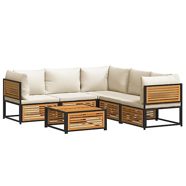 vidaXL 6-Tlg Garten-Sofagarnitur mit Kissen Massivholz Akazie 3214912 günstig online kaufen