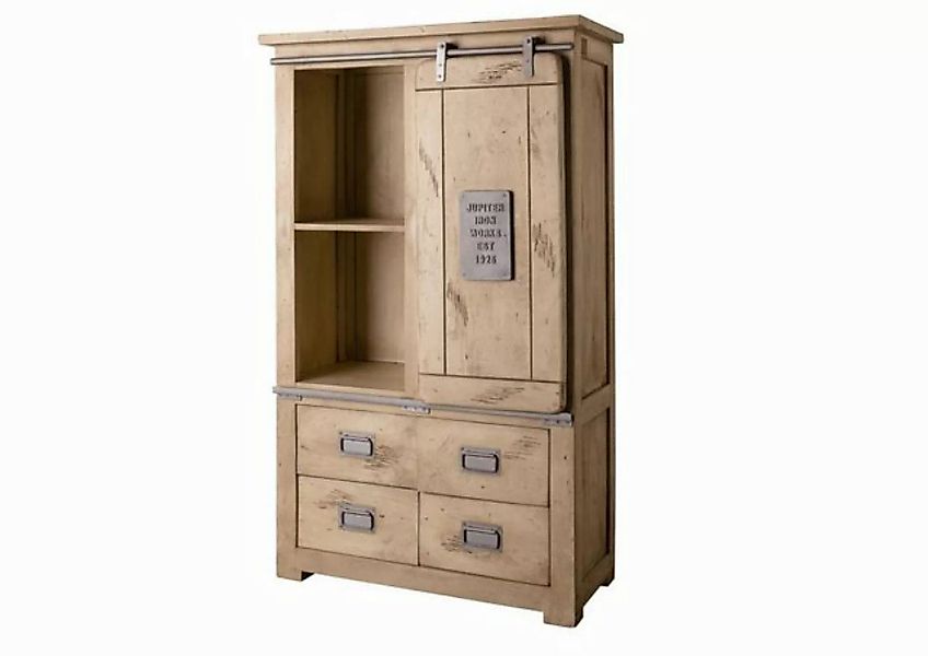 Massivmoebel24 Dreh-/Schwebetürenschrank (Schrank Mango 90x45x150 whitewash günstig online kaufen