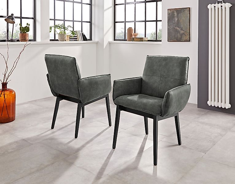 Home affaire Armlehnstuhl "Model 6" (Set) 2 Stk.Bezug in Microfaser oder Le günstig online kaufen