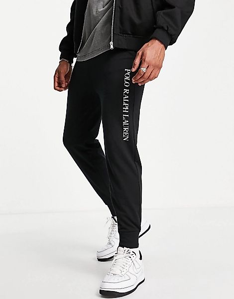 Polo Ralph Lauren – Jogginghose in Schwarz mit seitlichem Logoschriftzug günstig online kaufen