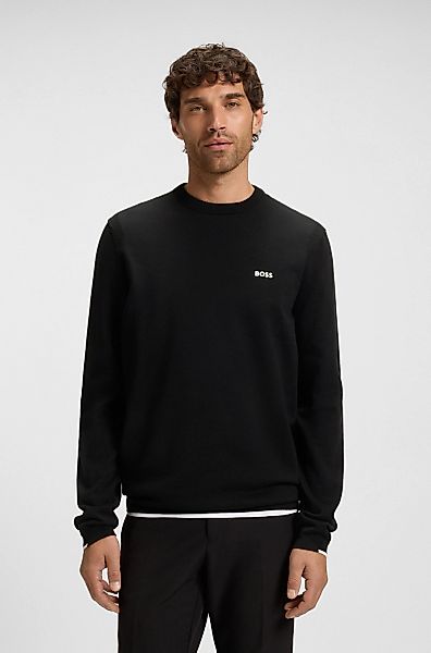 BOSS GREEN Rundhalspullover "K Ever-X CN" mit Logo-Schriftzug günstig online kaufen