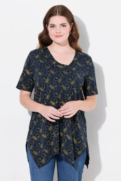 Ulla Popken Longshirt Shirt A-Linie V-Ausschnitt günstig online kaufen