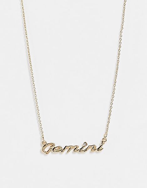 Monki – Zwillinge – Halskette in Gold-Optik mit „Gemini“-Sternzeichenanhäng günstig online kaufen