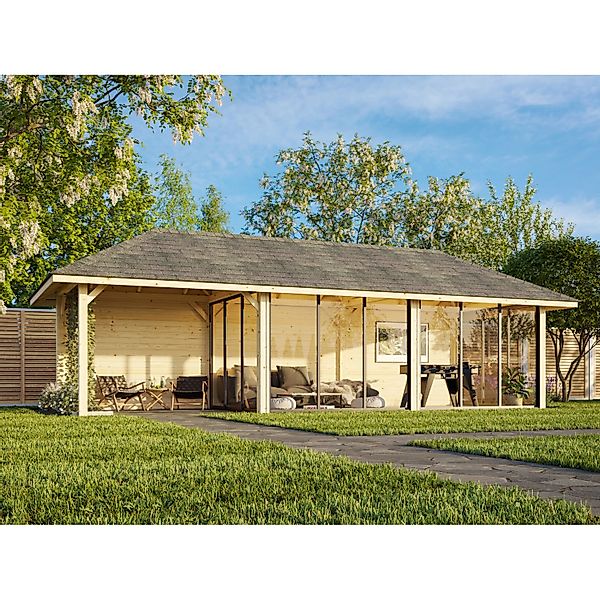 Palmako Pavillon Bianca Set 218 Slide 876 x 300 cm Lackiert Weiß FSC® günstig online kaufen