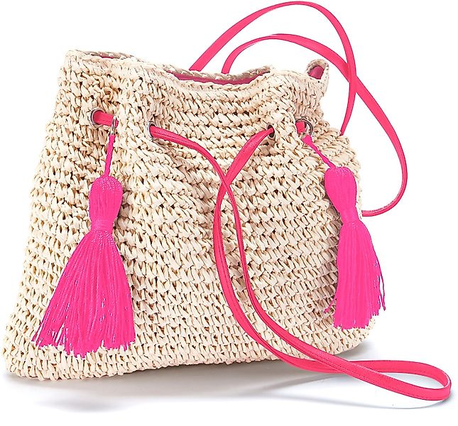 LASCANA Umhängetasche "Strandtasche", aus Papierstroh, Handtasche, Schulter günstig online kaufen